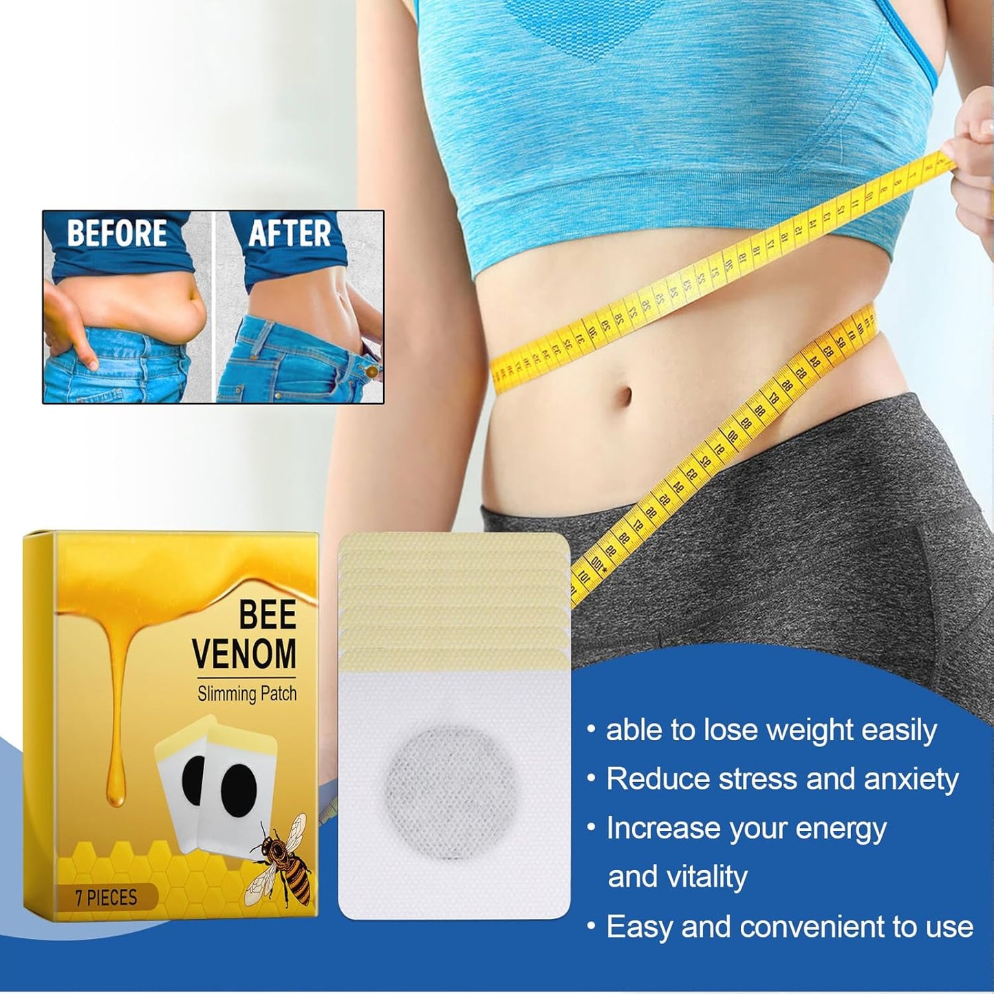 Bienengift-Lymphdrainage-Pflaster, Bienengift-Pflaster, Bienengift-Lymphdrainage-Pflaster, Detox-Pflaster, geeignet für alle Altersgruppen (3er-Pack)