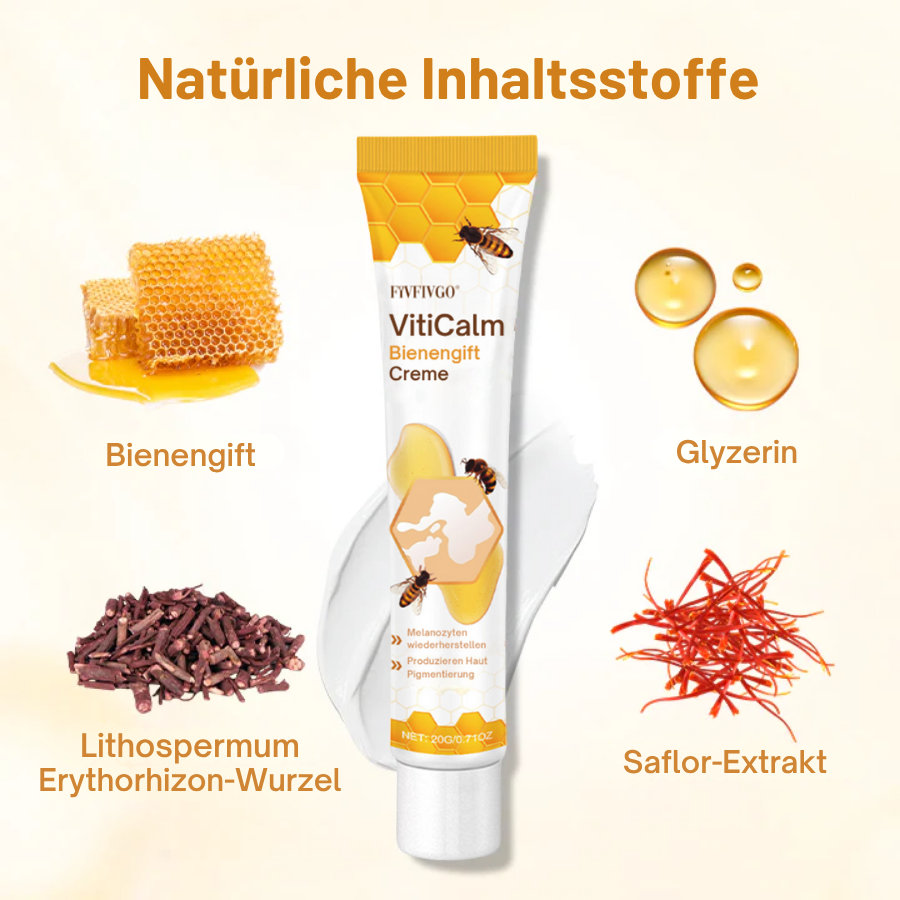 Fivfivgo® VitiCalm Bienengift-Creme,✔️95% Sichtbare Verbesserung In 4 Wochen ,Fördert Pigmentierung & Stellt Natürlichen Hautton Wieder Her