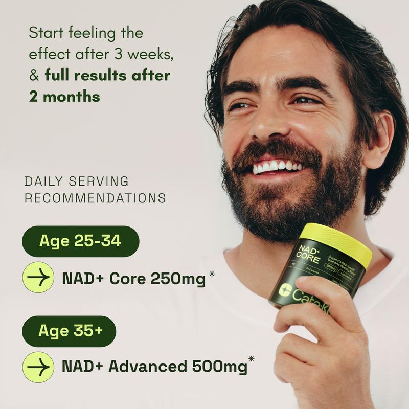 Cata-Kor 250 mg – NAD+-Nahrungsergänzungsmittel zur Unterstützung der Hautalterung, für mehr Energie und Konzentration – 60 Stück – Vitamin- & Wellness-Nahrungsergänzungsmittel, essbar