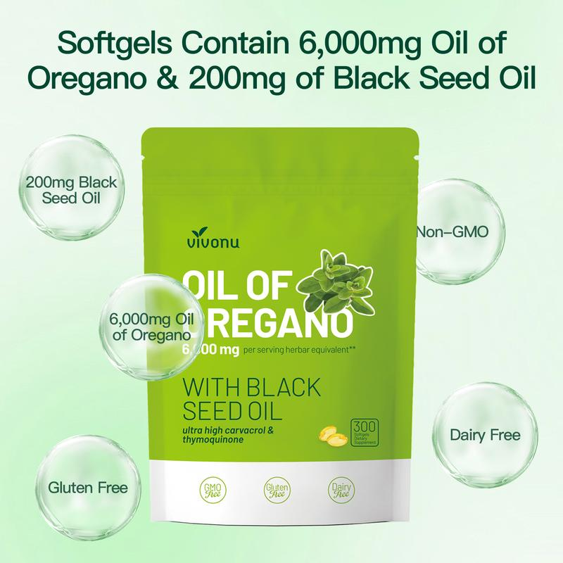 Oreganoöl mit Schwarzkümmelöl (300 Kapseln) | Natürliche Antioxidantien | Nährstoffunterstützung | Hochwirksames pflanzliches Nahrungsergänzungsmittel