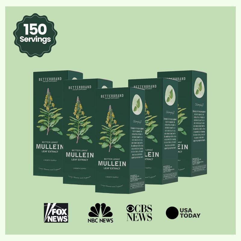 BetterLungs Königskerzenblätter- & Chlorophyll-Extrakt-Tropfen zur Lungenentgiftung, Nahrungsergänzungsmittel