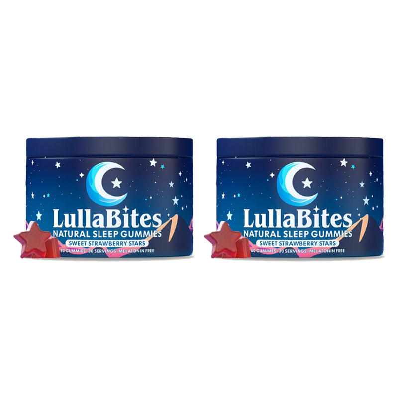 LullaBites Natürliche Schlafgummis – 30 Portionen – Süße Erdbeersterne (melatoninfrei)